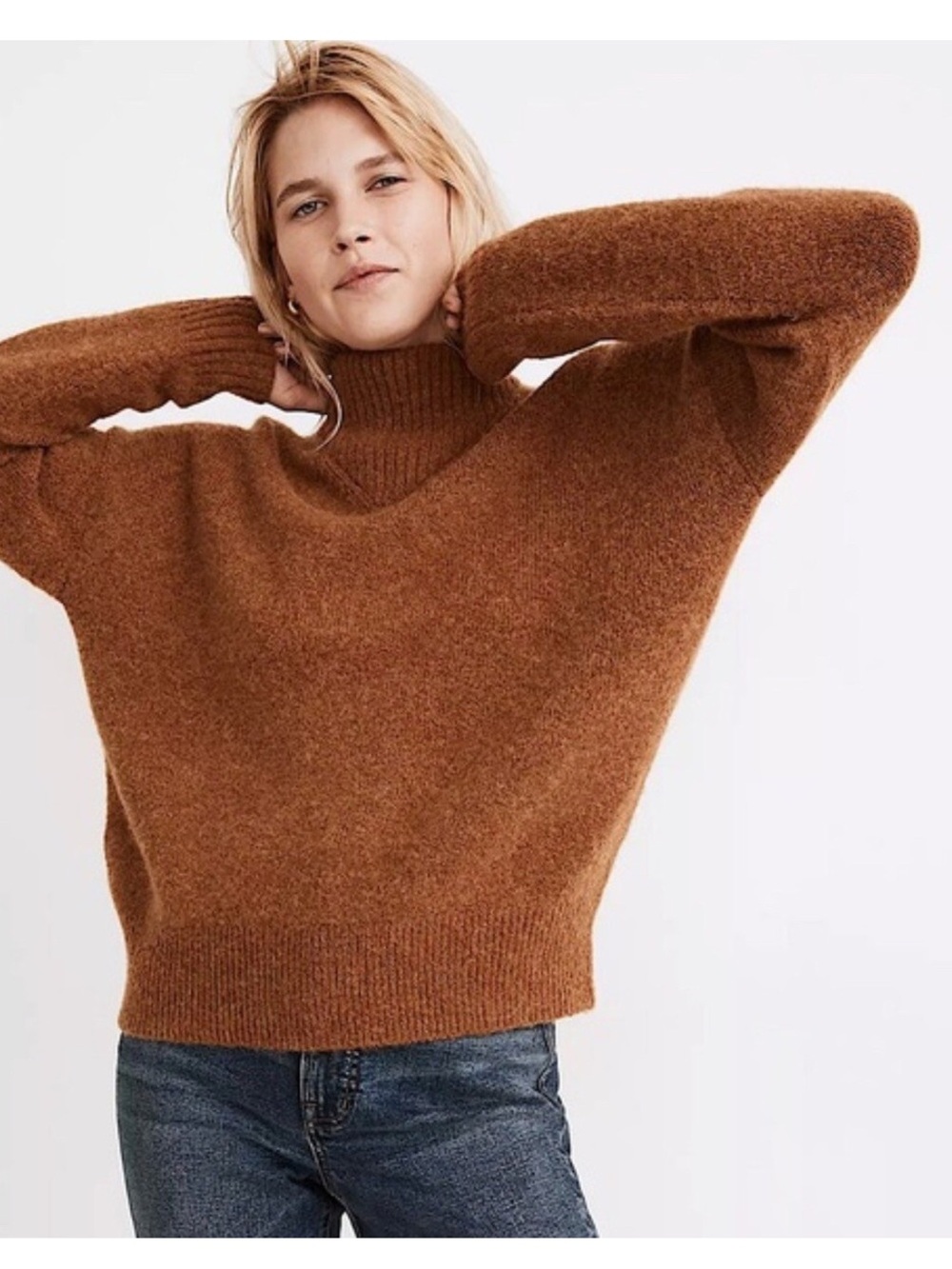 Madewell Dillon Mockneck Pullover Sweater Size S EUC Wool Blend
